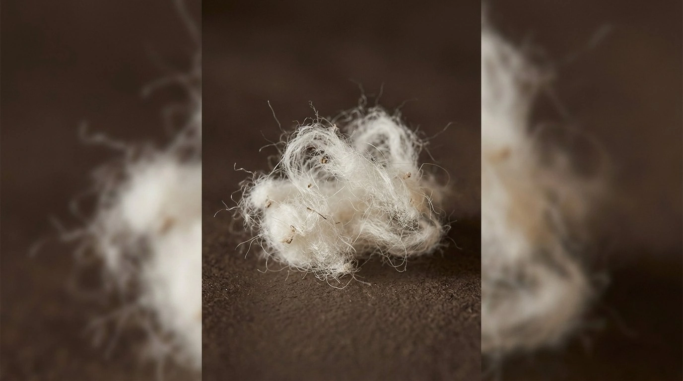 Dettaglio ravvicinato delle fibre naturali di cotone